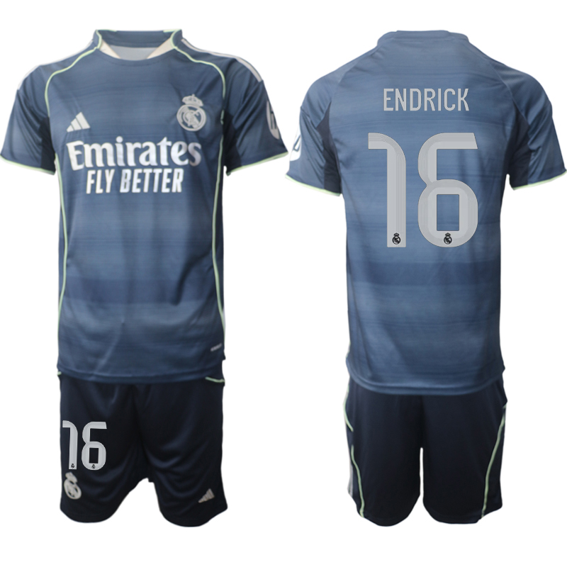 Men 2025-2026 Club Real Madrid away Blue 16 Soccer Jersey